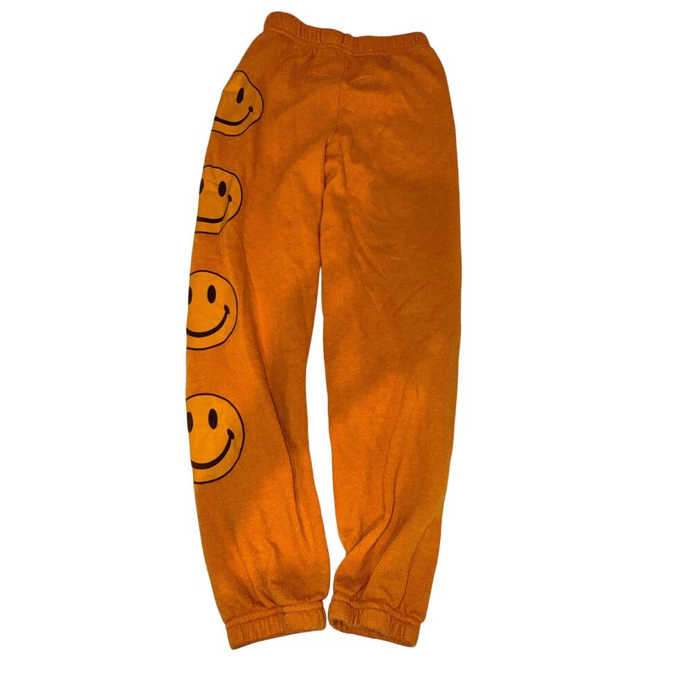 Aviator Nation Mustard Yellow / Orange Smiley Sweatpants sz 8